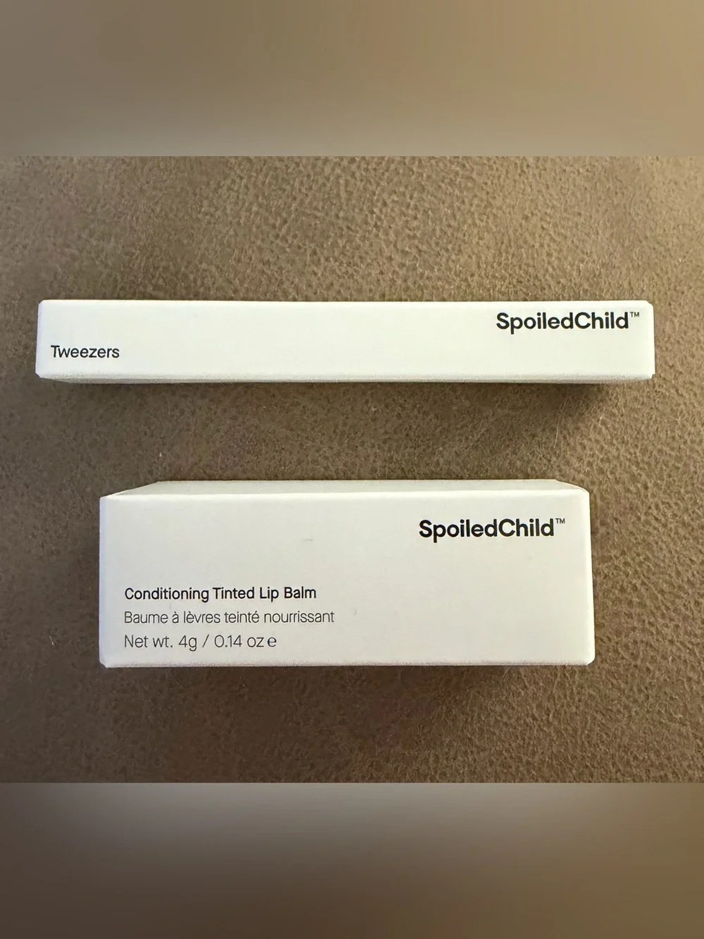 Spoiled White Tinted Lip Balm Tube and tweezers set